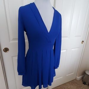 NWOT Dark Blue Express Dress with sleeves